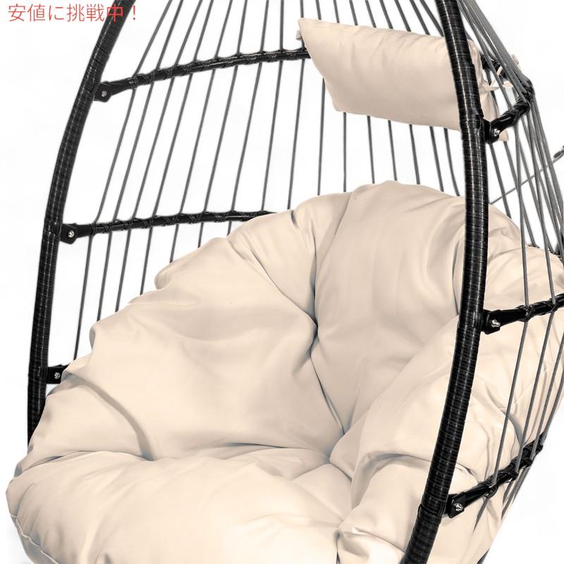 プレミアムエッグチェア ハンギングチェア ベージュ/ディープクッション ソフトPremium Egg Chair Egg Style Hanging Chair 【ヴィラ】 Beige