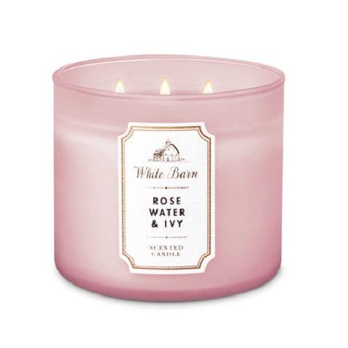 【送料無料】バスアンドボディワークス 3芯キャンドル ローズウォーター & アイヴィー 411g Bath and Body Works 3