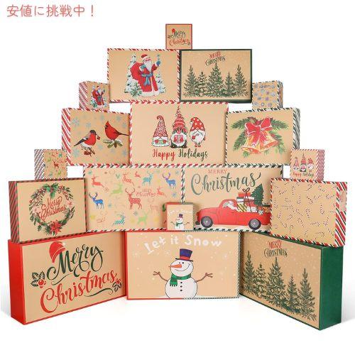 並行輸入品】Giiffu クラフト クリスマス ギフトラッピングボックス 18