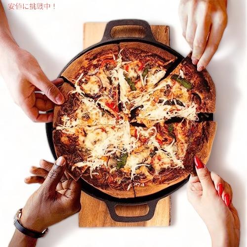 並行輸入品】鋳鉄ピザパン/ラウンドグリドル - 13.5インチのフラット