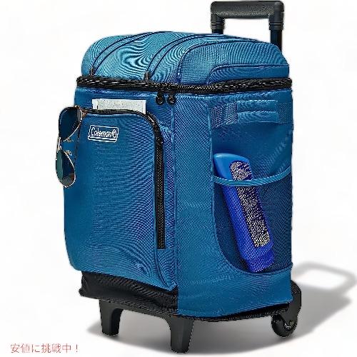 【並行輸入品】コールマン チラーシリーズ ホイール付き ソフトクーラー ブルー 42缶 断熱ポータブル 漏れ防止 氷保持機能 Coleman Chiller Wheeled Soft Coolerの画像
