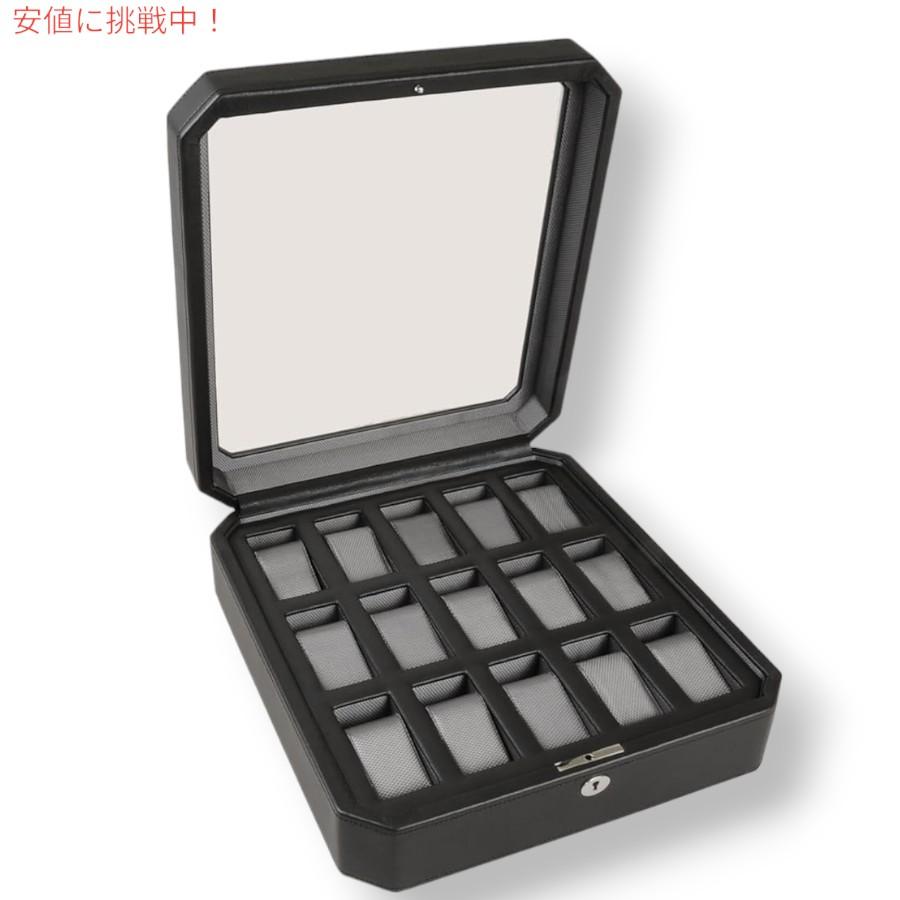 【並行輸入品】WOLF ウルフ Windsor ウィンザー 15 ピース ウォッチ コンパートメント ボックス Features 15 Watch Compartments - Black [4585029]_2