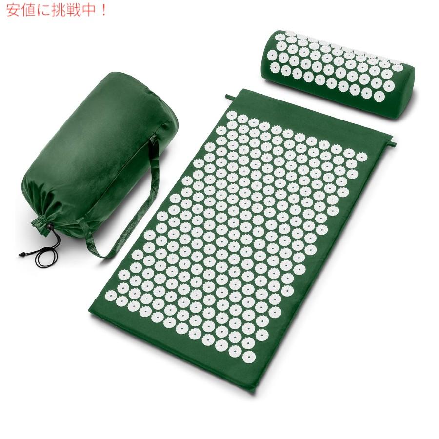 【並行輸入品】シヴァン Sivan 背中と首用 ツボ刺激マット＆ピローセット [ラージサイズ / グリーン ] Acupressure Mat and Pillow Set for Bの画像