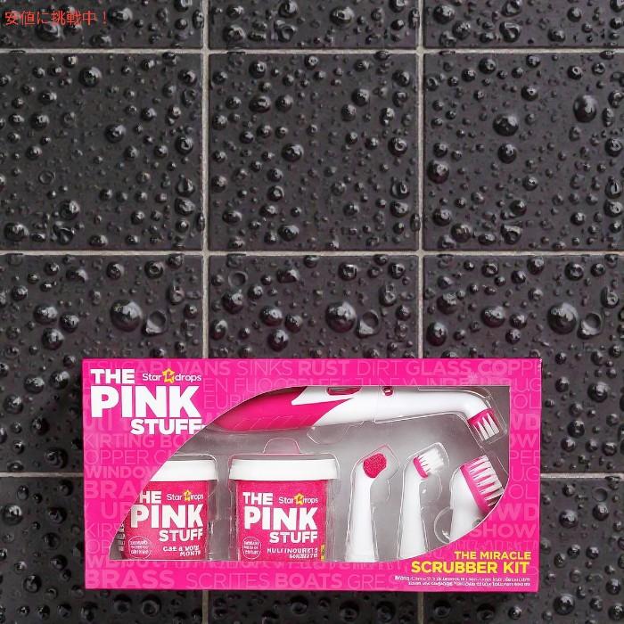 【並行輸入品】ピンクスタッフ The Pink Stuff ミラクル スクラバーキット クリーニングペースト2個 \u0026 電動スクラバー（専用ブラシヘッド付き）の画像