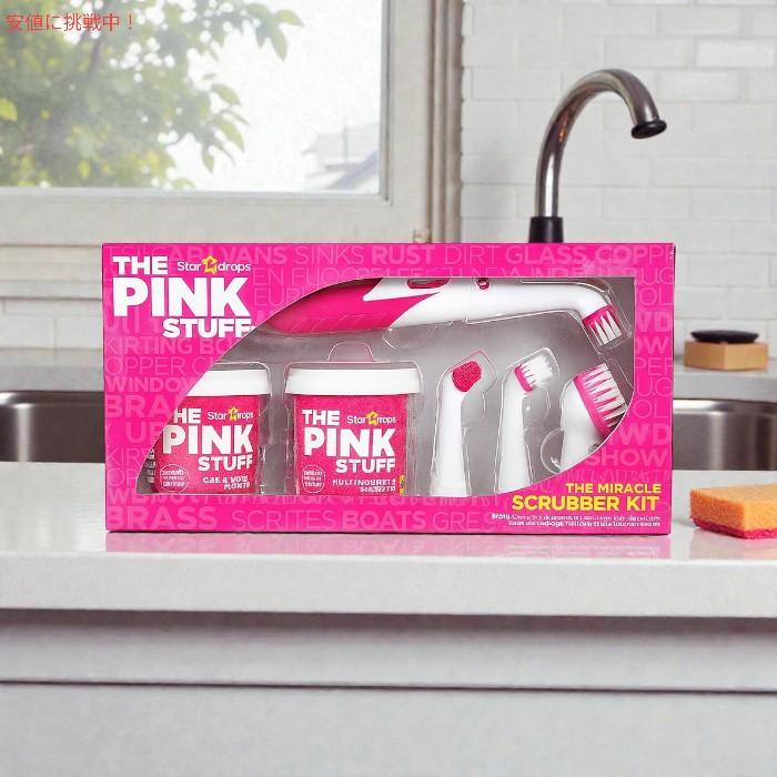 【並行輸入品】ピンクスタッフ The Pink Stuff ミラクル スクラバーキット クリーニングペースト2個 \u0026 電動スクラバー（専用ブラシヘッド付き）の画像