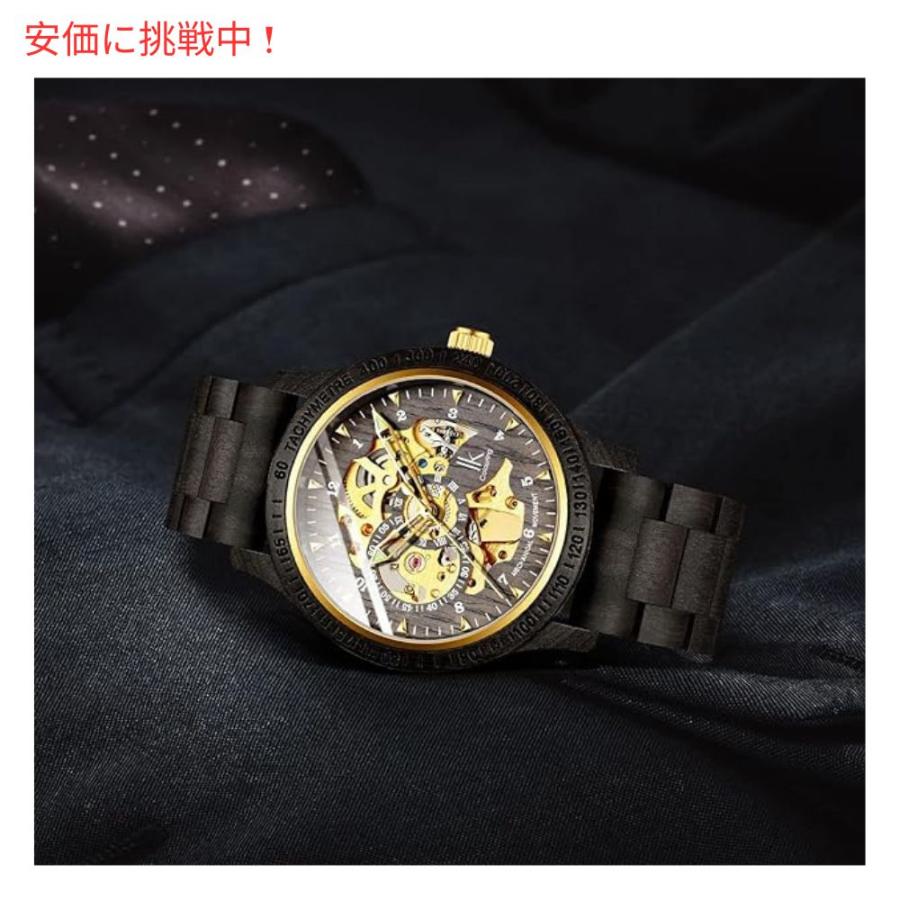 並行輸入品】IK COLOURING メンズ 機械式 木製 スケルトン自動 腕時計 