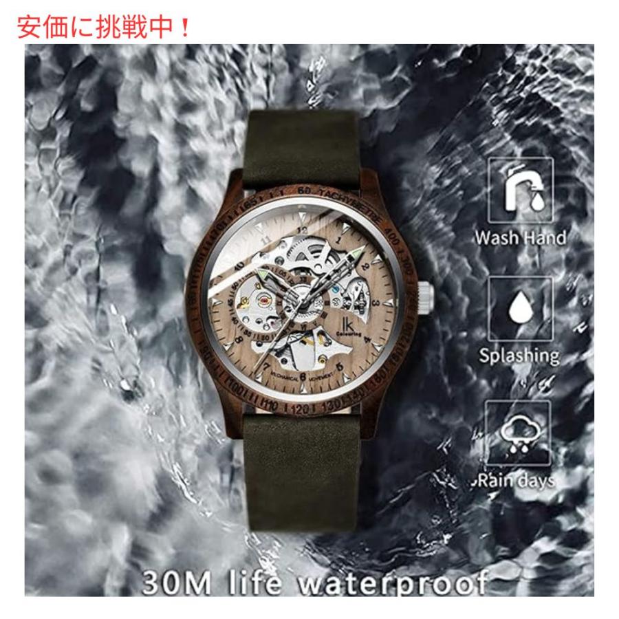 並行輸入品】IK COLOURING メンズ 機械式 木製 スケルトン自動 腕時計