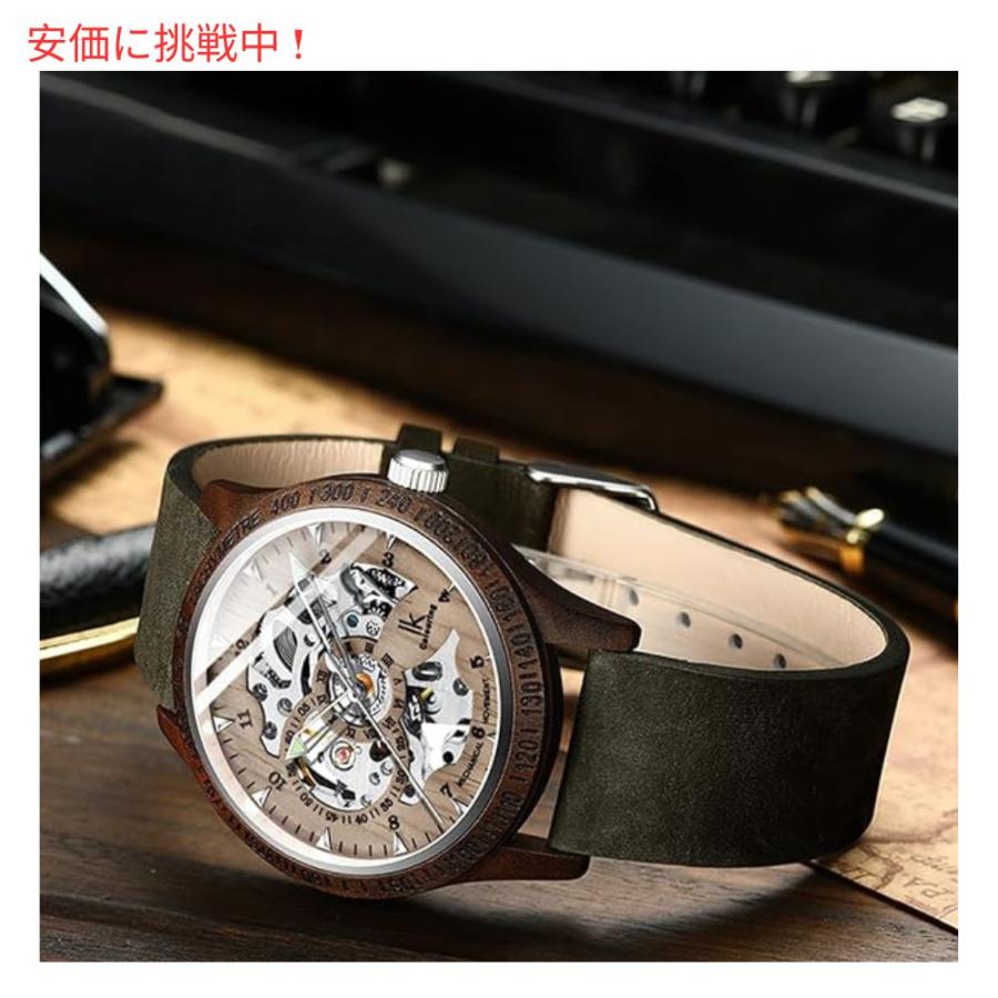 並行輸入品】IK COLOURING メンズ 機械式 木製 スケルトン自動 腕時計