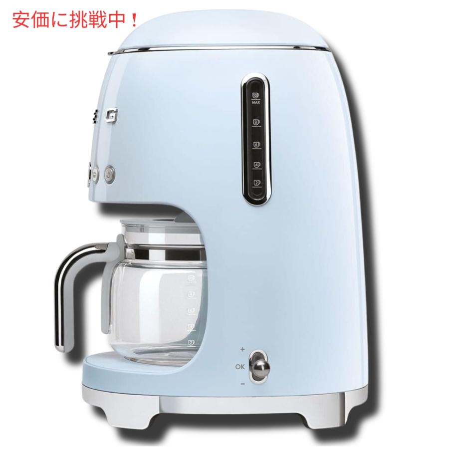 【並行輸入品】スメッグ コーヒーメーカー SMEG レトロデザイン ドリップフィルター 10カップ パステルブルー Retro Style Drip Filter Coffee Machine 10の画像