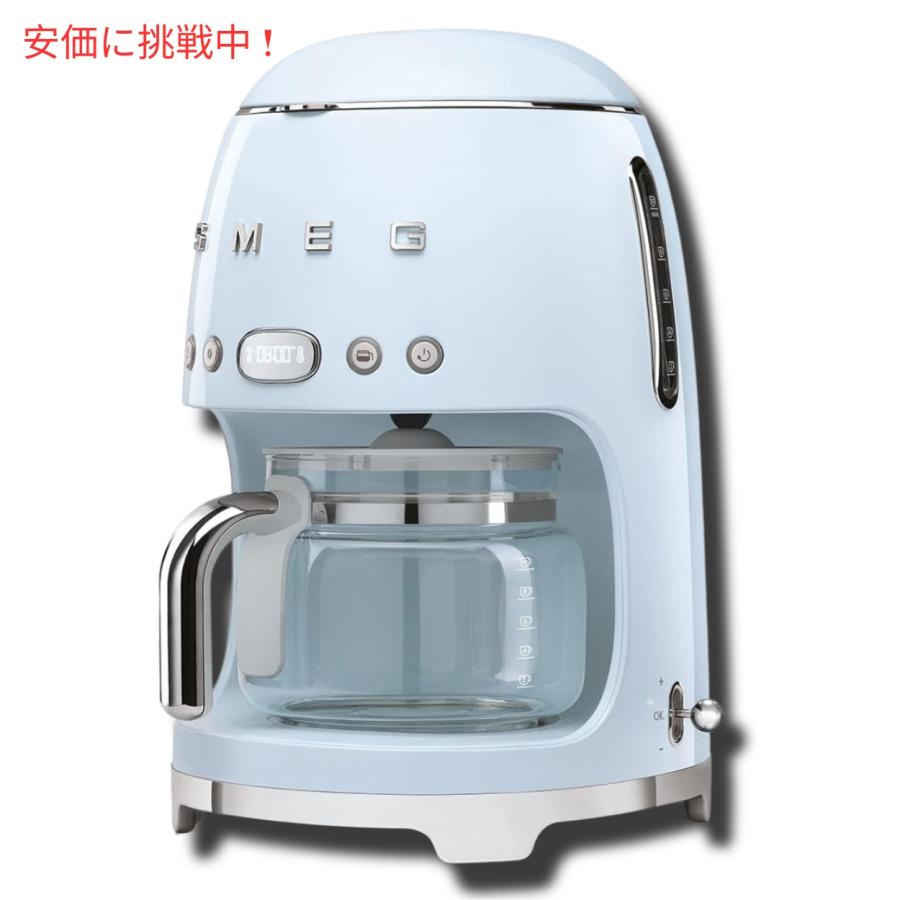 【並行輸入品】スメッグ コーヒーメーカー SMEG レトロデザイン ドリップフィルター 10カップ パステルブルー Retro Style Drip Filter Coffee Machine 10の画像