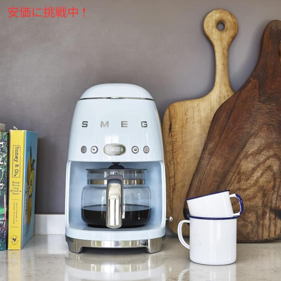 【並行輸入品】スメッグ コーヒーメーカー SMEG レトロデザイン ドリップフィルター 10カップ パステルブルー Retro Style Drip Filter Coffee Machine 10の画像