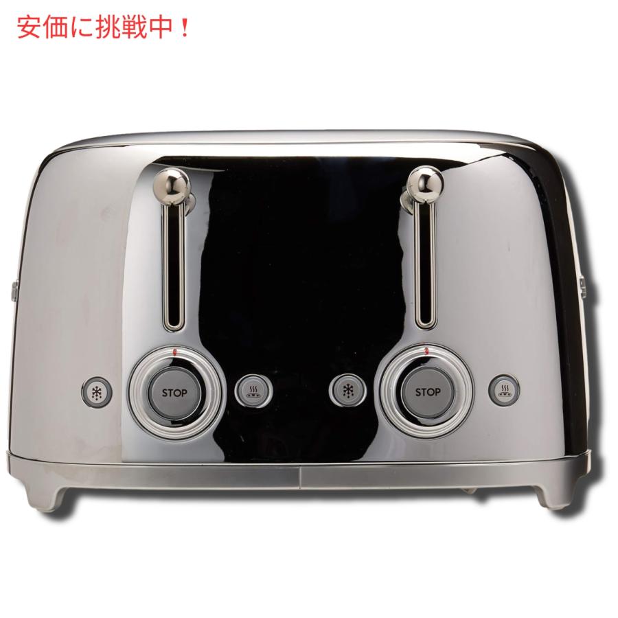 スメッグ トースター SMEG レトロデザイン 4スライス トースト ステンレス鋼 Reto 4 Slot Toaster Stainless Steel 並行輸入品】スメッグ トースター SMEG レトロデザイン 4スライス