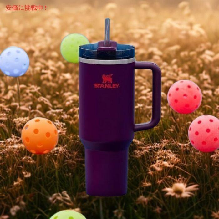 【並行輸入品】STANLEYスタンレー クエンチャーH20 タンブラー ハンドル＆ストロー付き 40oz (1180mL) プラム Quencher H20 Tumbler w/ Handle \u0026 Straw Plumの画像