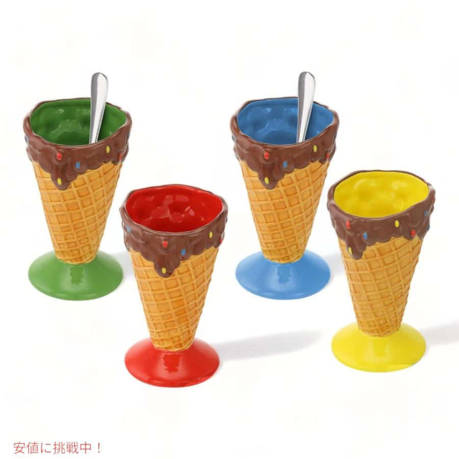 並行輸入品】デザート＆アイスクリーム コーン 食器セット Dessert