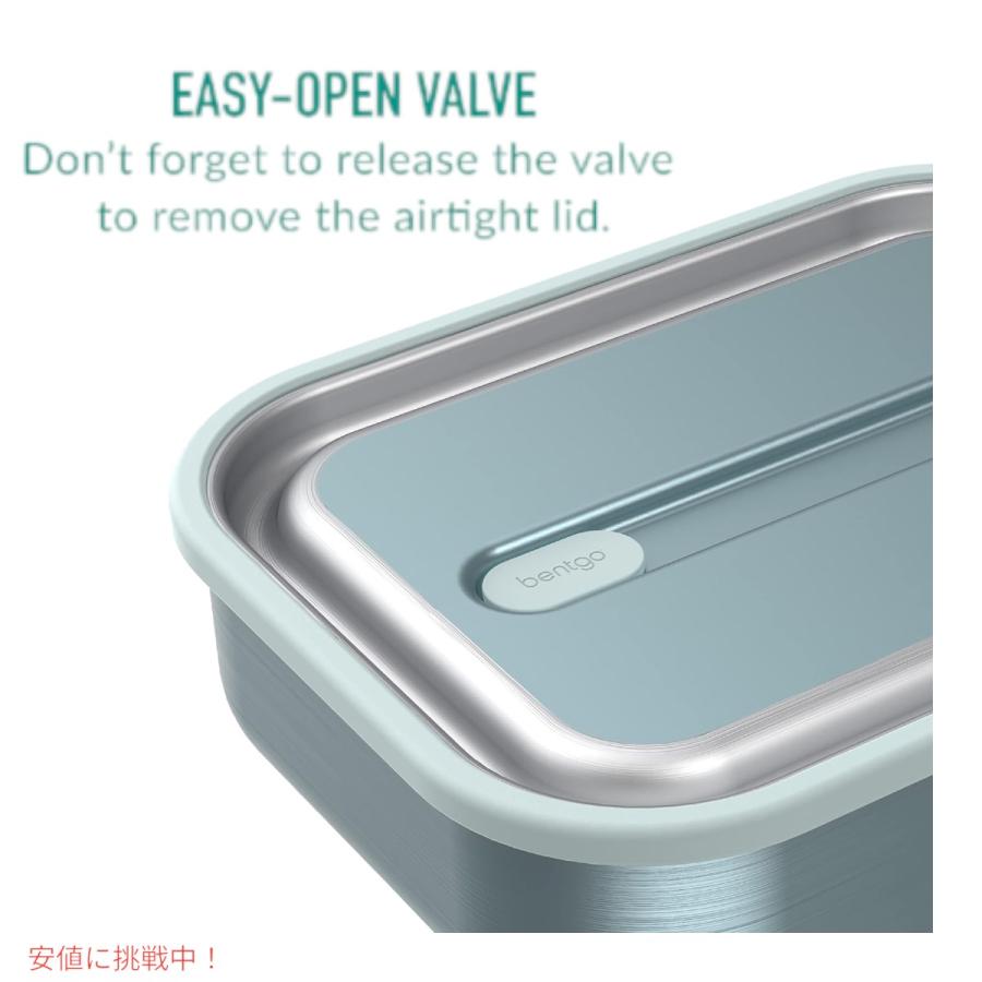 【並行輸入品】ベントゴー マイクロスティール  Bentgo MicroSteel 電子レンジ対応 漏れ防止ランチボックス アクア Microwave-safe Leak-proof Lunch Box AQUAの画像
