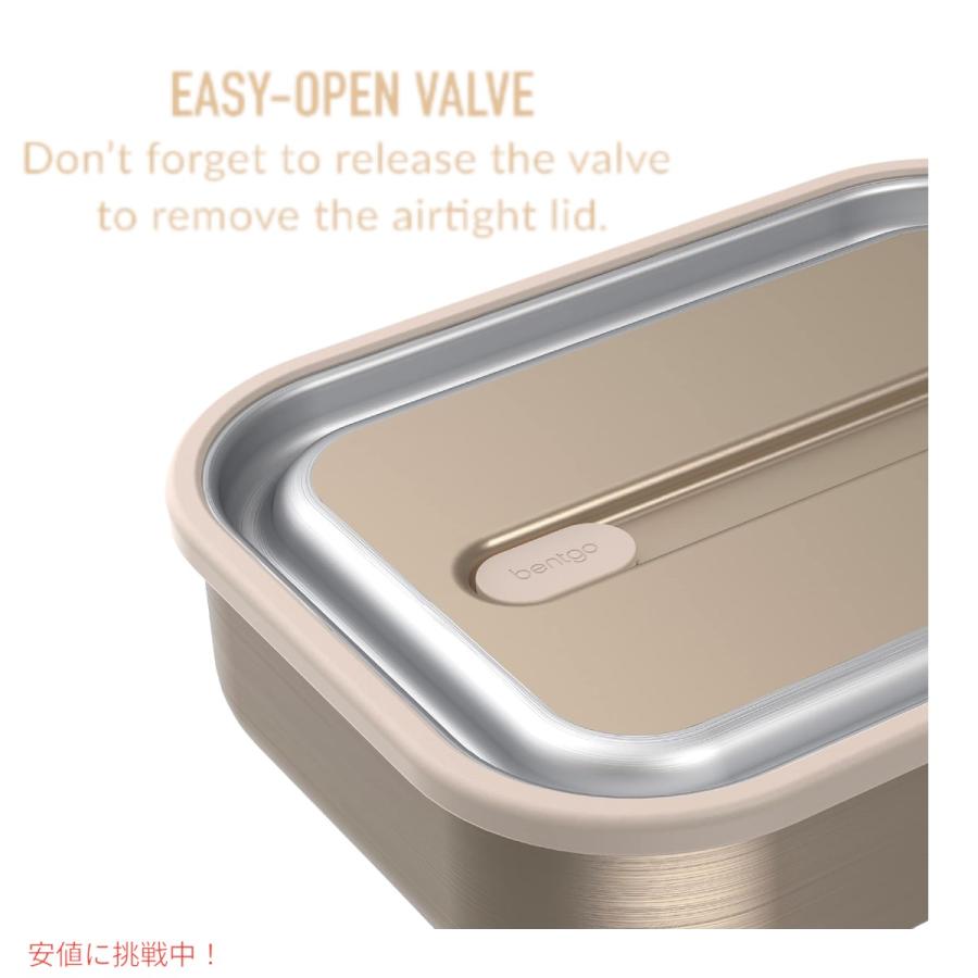 【並行輸入品】ベントゴー マイクロスティール Bentgo Microsteel 電子レンジ対応 漏れ防止ランチボックス ゴールド Microwave-safe Leak-proof Lunch Box Goldの画像