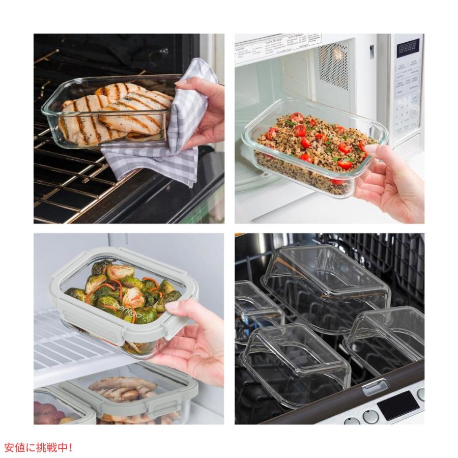 【並行輸入品】ベントゴー Bentgo 漏れ防止 ガラス保存容器 4.4 Cup  フタつき Glass Leak-Proof Food Storage  Coral Washの画像
