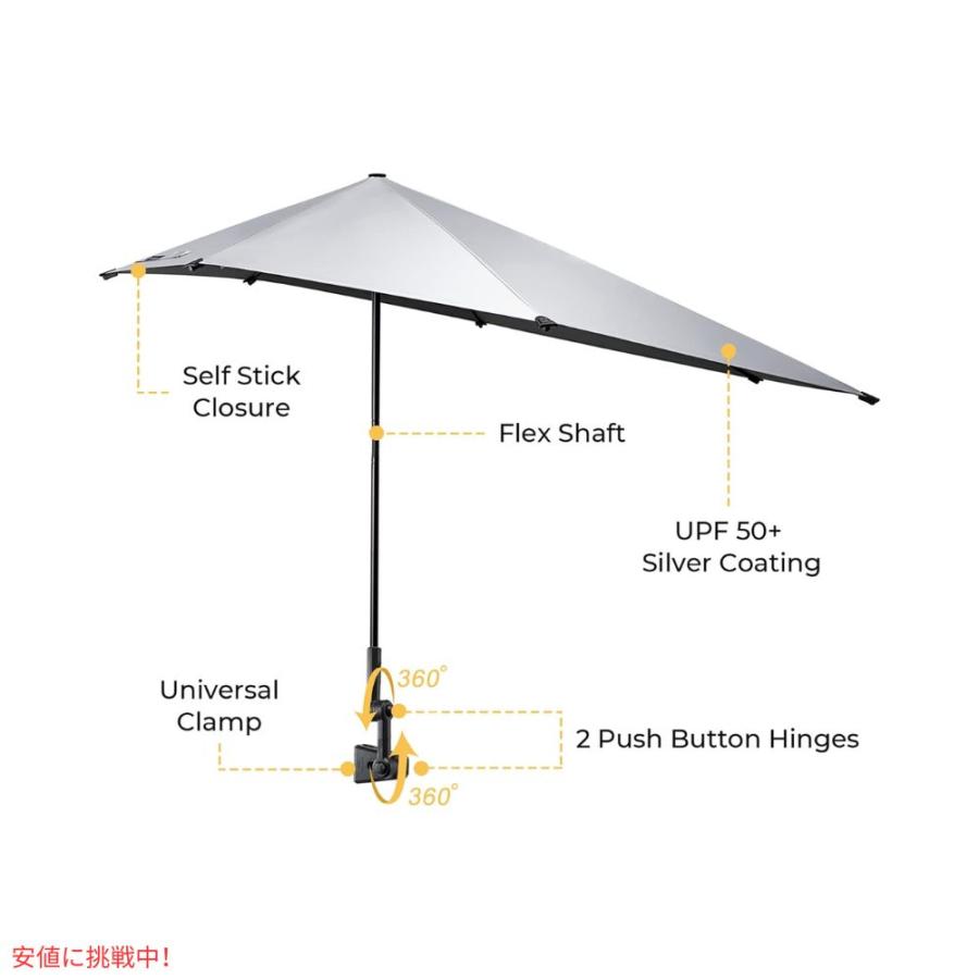 G4Free UPF 50+ 調節可能 ビーチパラソル  XL ブラック/シルバー UVカット 日傘 パラソル ゴルフ傘 UPF 50+ Adjustable Beach Umbrella XL Black/Silver 並行輸入品】G4Free UPF 50+ 調節可能 ビーチパラソル XL ブラック