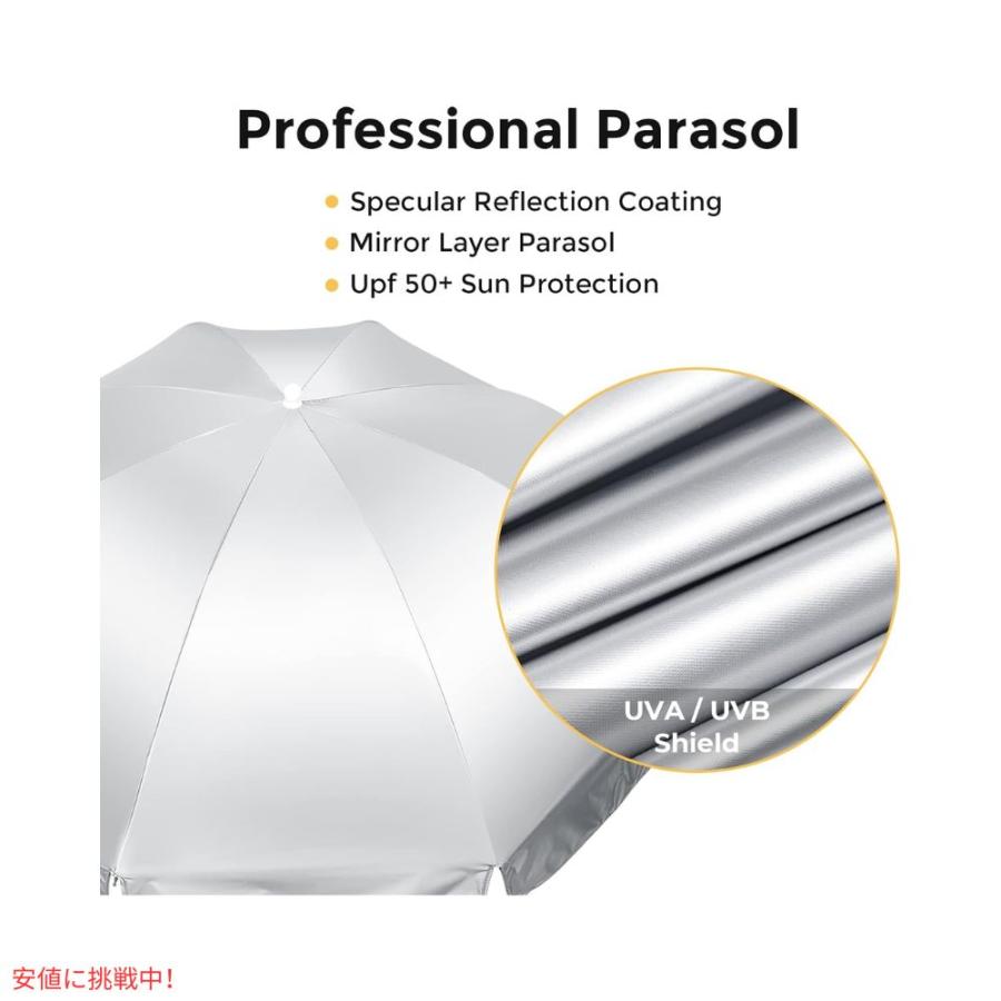 並行輸入品】G4Free UPF 50+ 調節可能 クランプオン パラソル ブラック