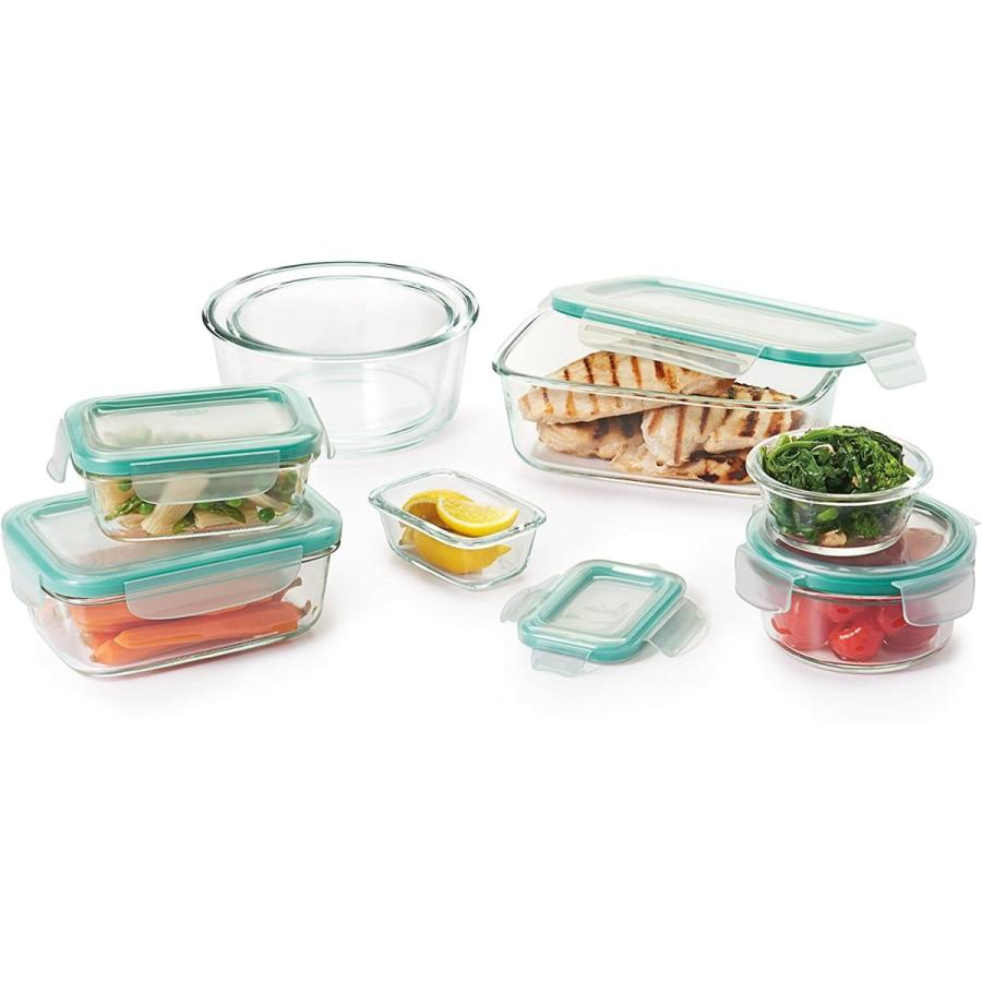 OXO オクソー 耐熱ガラス製 食品保存容器 16個セット 11179600   OXO Good Grips 16 Piece Leakproof Glass Food Storage Container Set