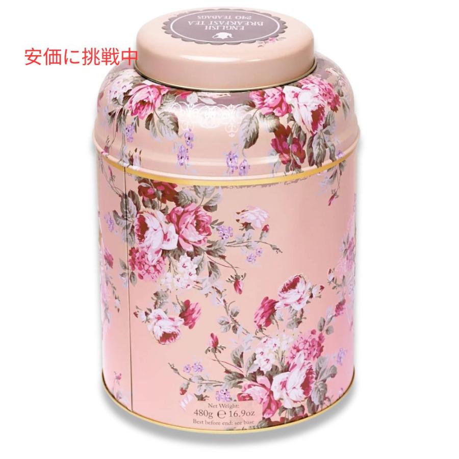 【並行輸入品】New English Teas ヴィンテージフローラルティー缶 イングリッシュブレックファスト ティーバッグ 240個入り (ピーチ) Vintage Floral Tea_4