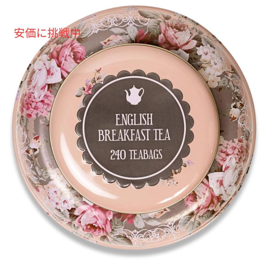 【並行輸入品】New English Teas ヴィンテージフローラルティー缶 イングリッシュブレックファスト ティーバッグ 240個入り (ピーチ) Vintage Floral Tea_5