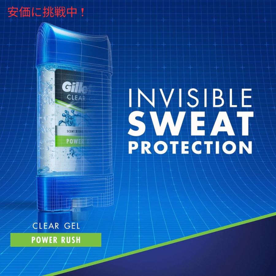 3個セット Gillette Clear Gel Deodorant Power Rush 3.8oz / ジレット クリアージェル デオドラント [パワーラッシュ] 107g｜americankitchen｜05