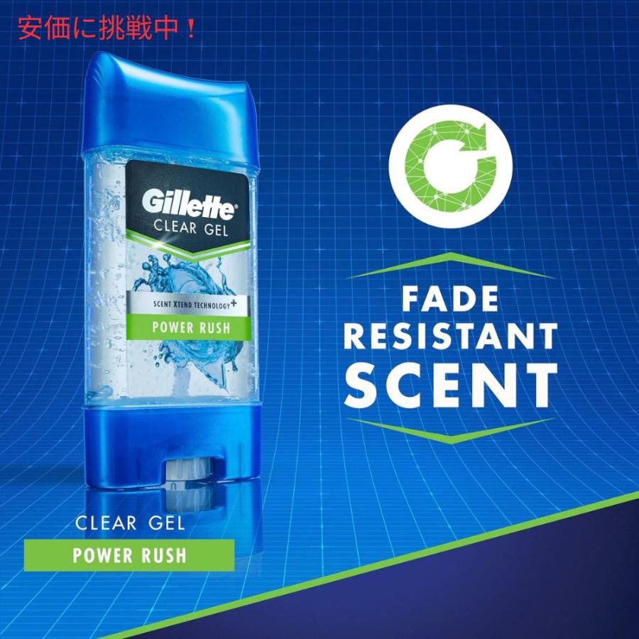 Gillette Clear Gel Deodorant Power Rush 3.8oz / ジレット クリアージェル デオドラント [パワーラッシュ] 107g｜americankitchen｜06