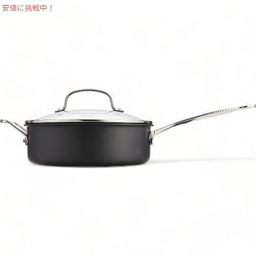 【並行輸入品】Cuisinart 633-24H シェフのクラシック ノンスティック ハードアルマイト処理 3-1/2 クォート ソテーパン ヘルパーハンドルと蓋付き ブラックの画像