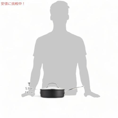 【並行輸入品】Cuisinart 633-24H シェフのクラシック ノンスティック ハードアルマイト処理 3-1/2 クォート ソテーパン ヘルパーハンドルと蓋付き ブラックの画像
