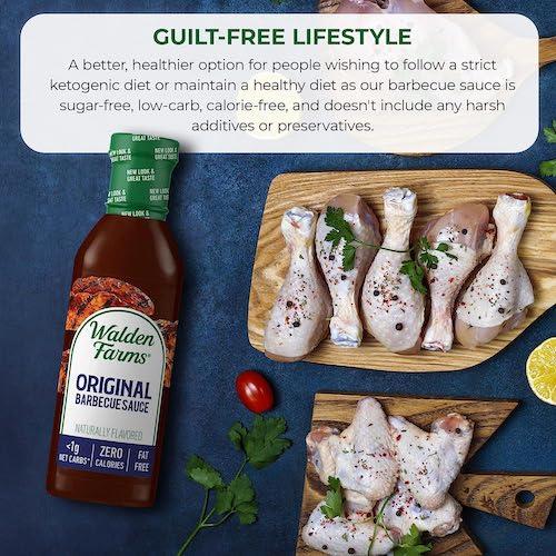 Walden Farms ゼロカロリー オリジナル BBQソース 12oz/340g バーベキュー ソース 無脂肪 コレステロールゼロ グルテンフリー ヴィー BBQ Sauce