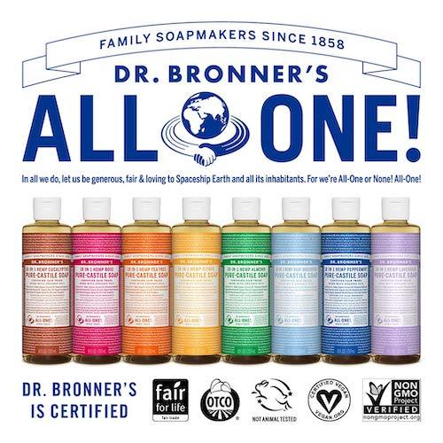 ドクターブロナー マジックソープ ペパーミント 473ml Dr. Bronner's Pure Castile Soap 16oz｜americankitchen｜05