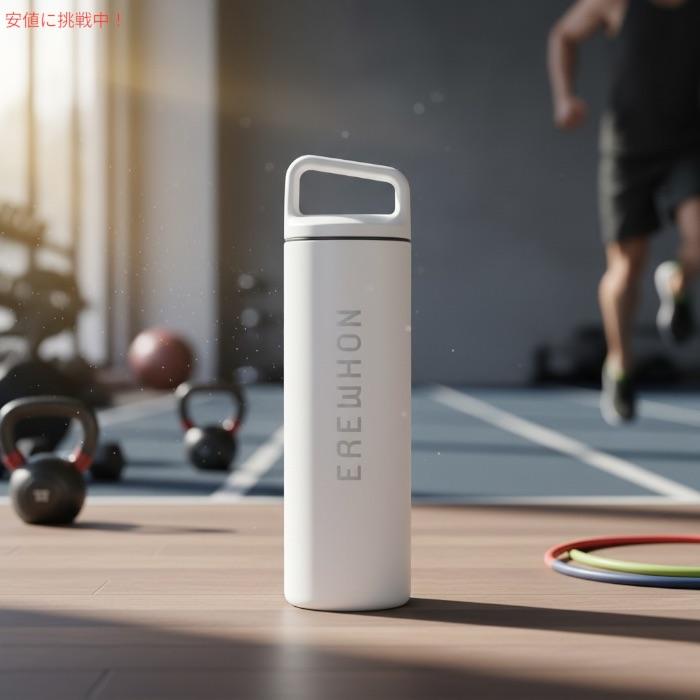 【並行輸入品】Erewhon エレウォン ウォーターボトル 水筒 広口 ステンレスボトル ホワイト 白 20oz / 約591ml 保温 保冷 Wide Mouth Stainless Steel Bottleの画像