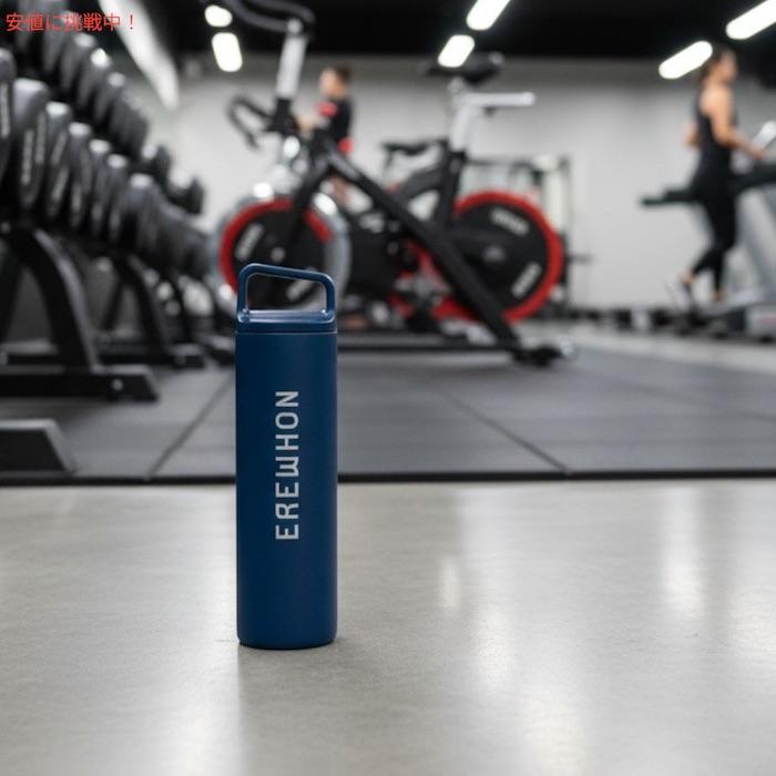 【並行輸入品】Erewhon エレウォン ウォーターボトル 水筒 広口 ステンレスボトル ブルー 20oz / 約591ml 保温 保冷 Wide Mouth Stainless Steel Bottleの画像