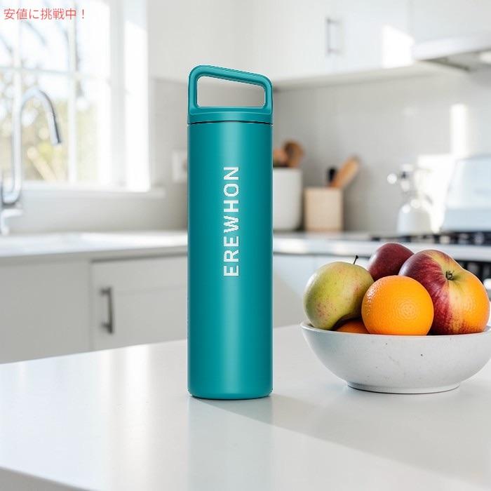 【並行輸入品】Erewhon エレウォン ウォーターボトル 水筒 広口 ステンレスボトル コースタルティール 20oz / 約591ml 保温 保冷 Wide Mouth Bottleの画像