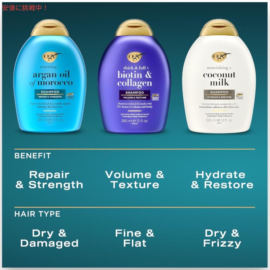 並行輸入品】OGX BIOTIN & COLLAGEN SHAMPOO CONDITIONER set 385ml