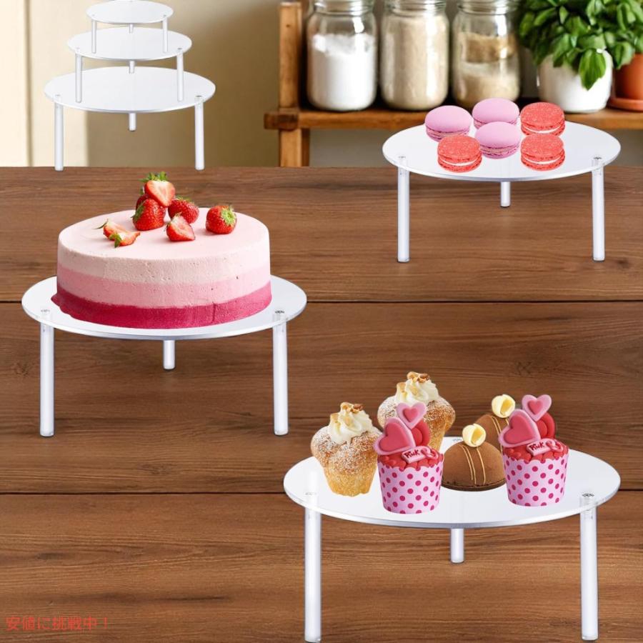並行輸入品】Supkiir アクリル製 ケーキ台 3セット 円形 3段 カップ