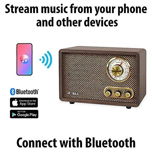 並行輸入品】レトロウッドBluetooth FM/AMラジオ、ロータリーダイヤル
