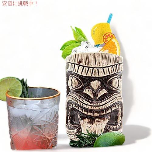 【並行輸入品】ティキマグセット - 大型セラミックティキマグ、マイタイ、パンチ、ピニャコラーダ、トロピカルバードリンク用カクテルマグ (TIKISET)の画像