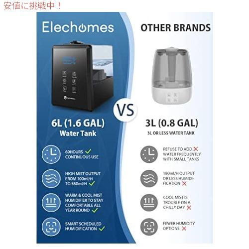 並行輸入品】エレホームズ 加湿器 寝室用 (6L) 超静音温冷ミスト加湿器