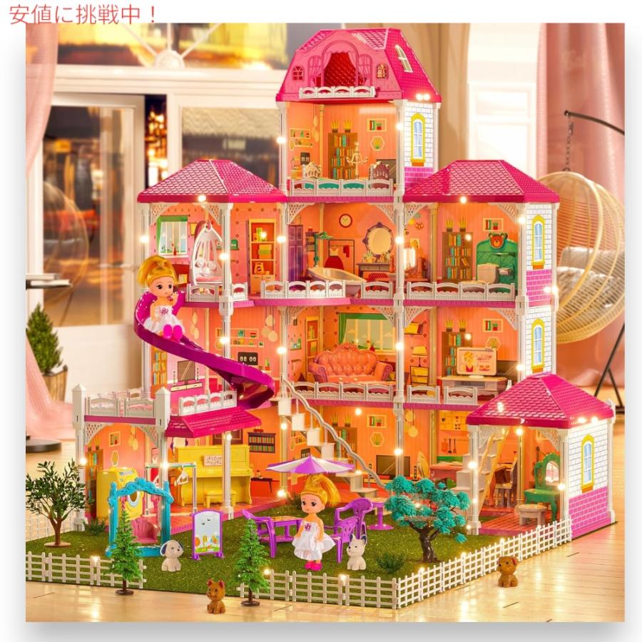 TEMI ドリームハウス ドールハウス 女の子用 - 4階建て 12部屋 TEMI ドリームハウス ドールハウス 女の子用 - 4階建て 12部屋
