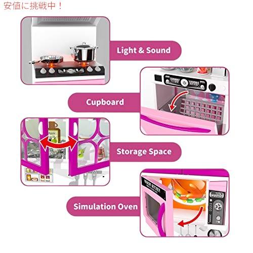 【並行輸入品】TEMI キッチンプレイセット 56ピース キッチンセット 5イン1 ミニキッチン ライト&サウンド付き_2