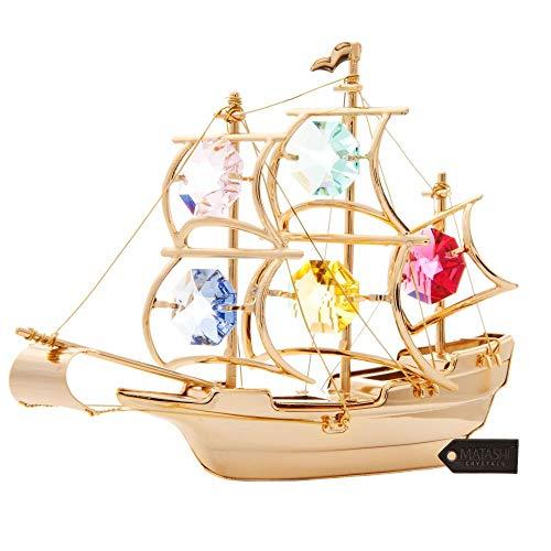 並行輸入品】Matashi 24K 金メッキ メイフラワー 船 ボート 航海