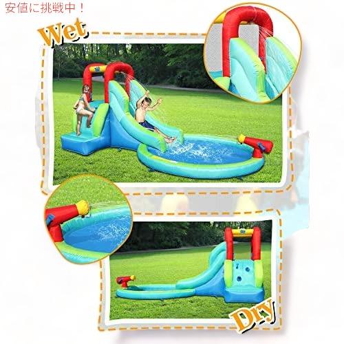【並行輸入品】ACTION AIR Inflatable Waterslide 大型プール 家庭用 インフレータブル ウォーター スライドパーク 水遊び 滑り台 すべり台 スライダー 水鉄砲_1