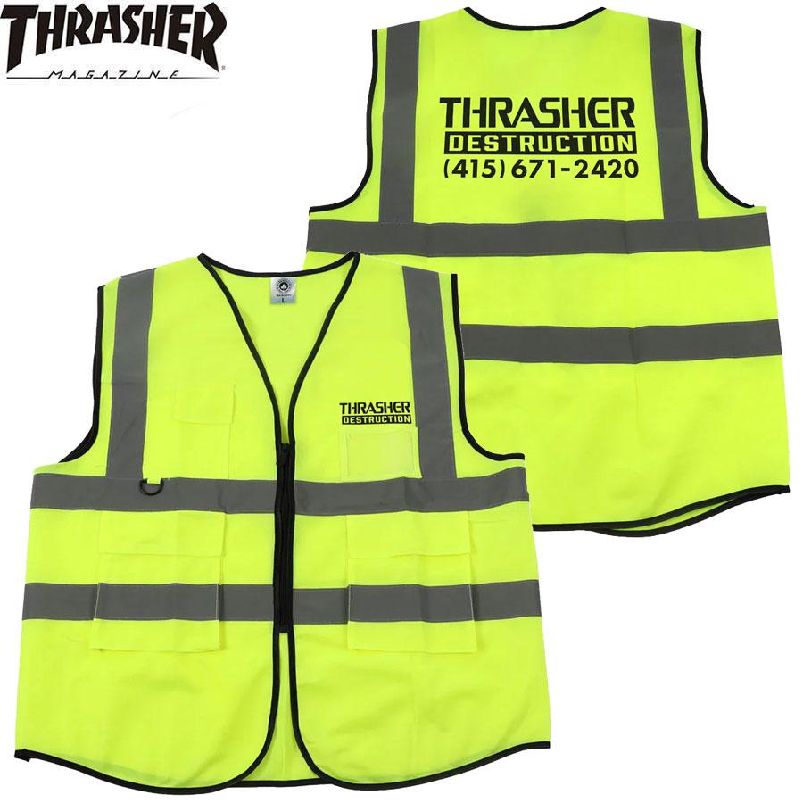 THRASHER（スラッシャー） THRASHER DESTRUCTION VEST SAFTY GREEN