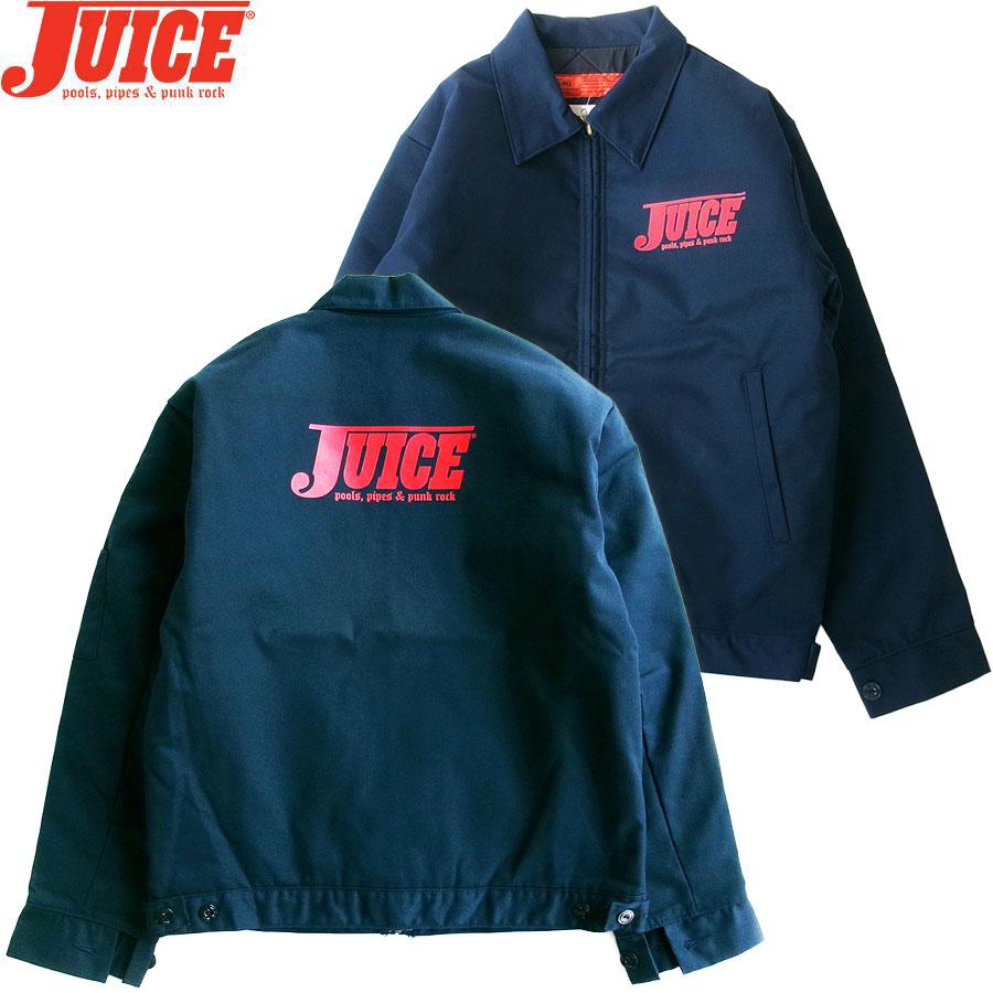 JUICE MAGAZINE POOLS PIPES & PUNK ROCK RED LOGO WORK JACKET NAVY 