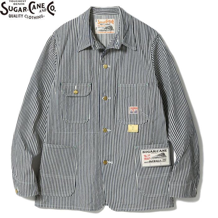 SUGAR CANE SC15656 11oz. HICKORY STRIPE WORK COAT ONE WASH