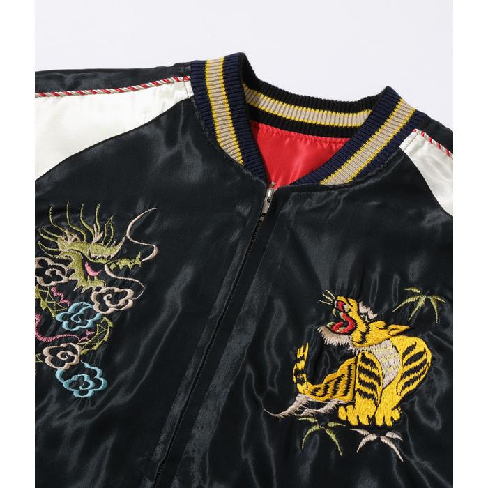 テーラー東洋 スーベニアジャケット ドラゴンヘッド ジャパンマップ ブラック スカジャン TAILOR TOYO ACETATE SOUVENIR  JACKET DRAGON HEAD JAPAN MAP 送料無料