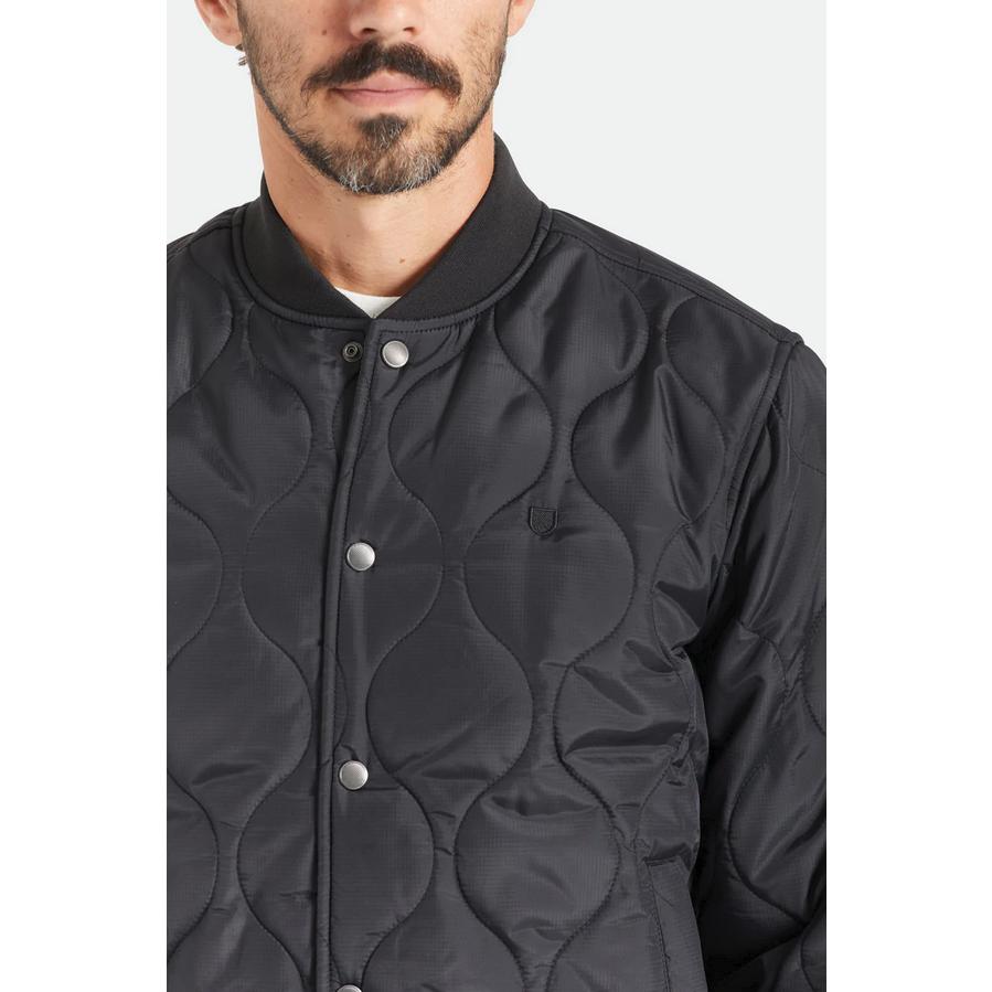 ブリクストン メンズ キルティング ボマー ジャケット ブラック 黒 アウター スケート サーフ BRIXTON DILLINGER