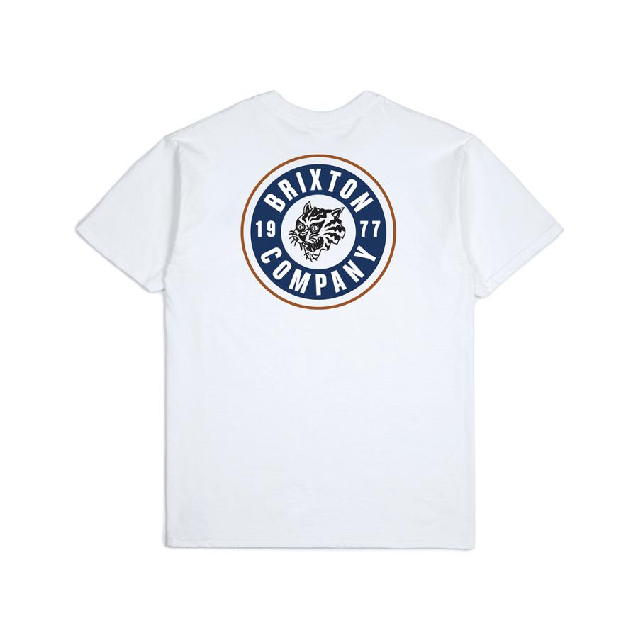 ブリクストン 半袖 Tシャツ ホワイト/ブルー メンズ スケート サーフ BRIXTON RAGE S/S STT WHITE/BLUE｜americanrushstore